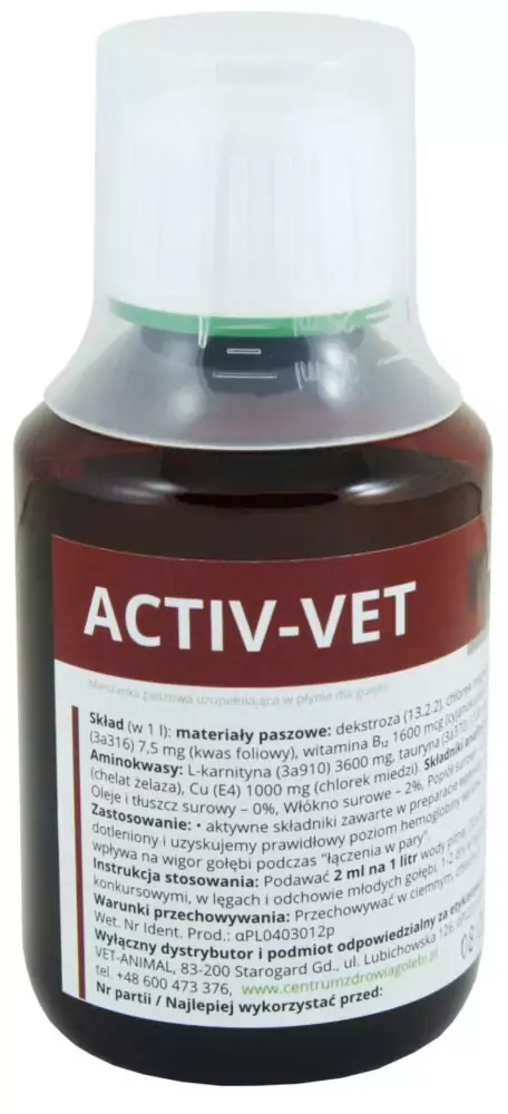 ACTIV-VET 125 ml | Suplementy i artykuły dla gołębi | Sklep online dla hodowców E-hoduj.pl