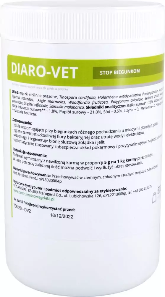 DIARO-VET 500 g | Suplementy i artykuły dla gołębi | Sklep online dla hodowców E-hoduj.pl