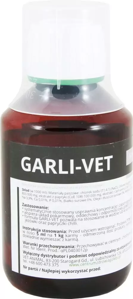 GARLI-VET 125 ml | Suplementy i artykuły dla gołębi | Sklep online dla hodowców E-hoduj.pl