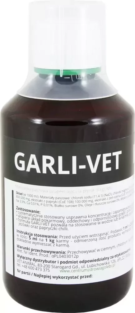 GARLI-VET 250 ml | Suplementy i artykuły dla gołębi | Sklep online dla hodowców E-hoduj.pl