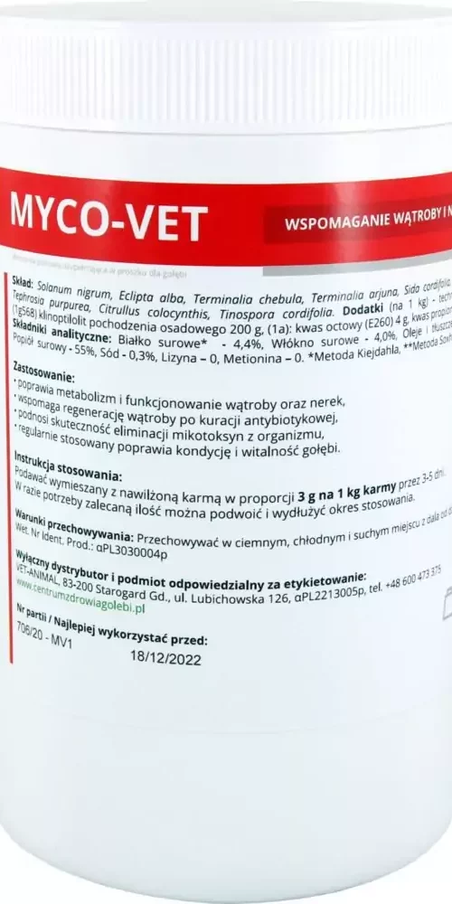 MYCO-VET 500 g | Suplementy i artykuły dla gołębi | Sklep online dla hodowców E-hoduj.pl