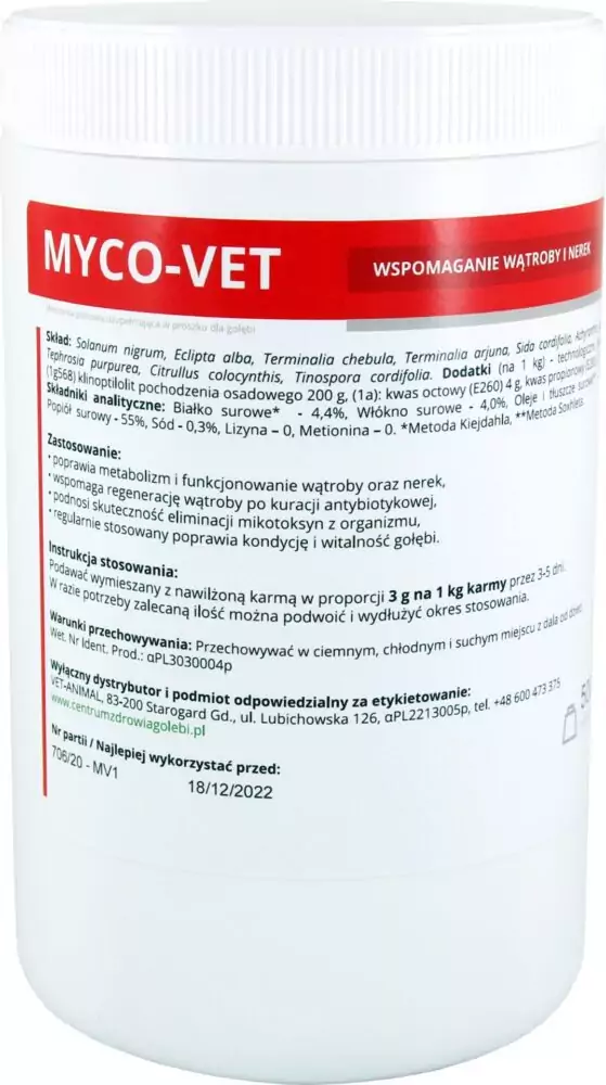 MYCO-VET 500 g | Suplementy i artykuły dla gołębi | Sklep online dla hodowców E-hoduj.pl