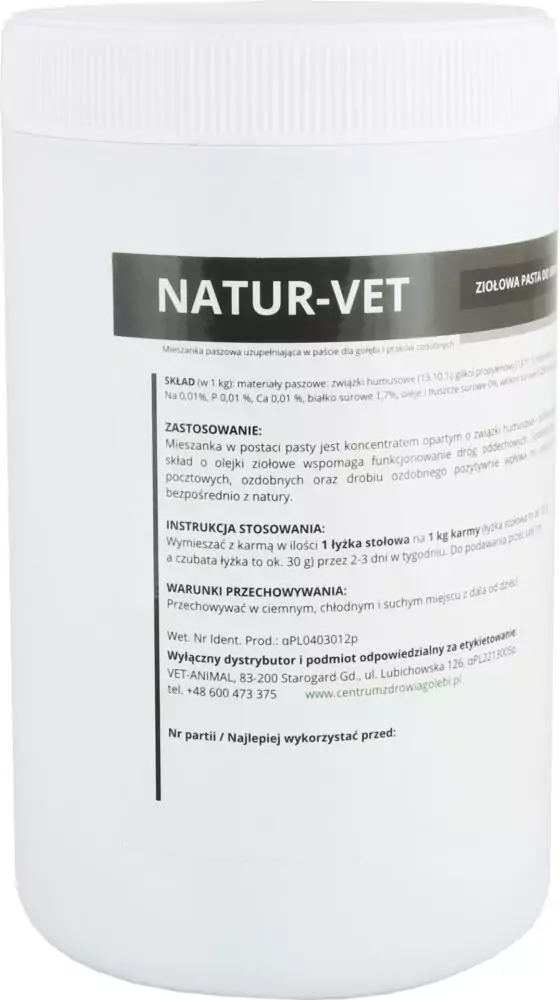 NATUR-VET 1 kg | Suplementy i artykuły dla gołębi | Sklep online dla hodowców E-hoduj.pl