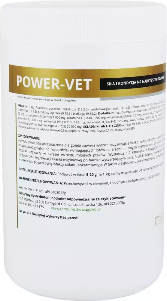 POWER-VET 200 g | Suplementy i artykuły dla gołębi | Sklep online dla hodowców E-hoduj.pl