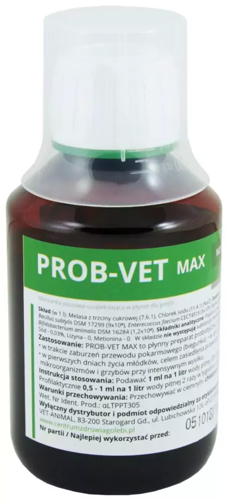 PROB-VET MAX 125 ml | Suplementy i artykuły dla gołębi | Sklep online dla hodowców E-hoduj.pl