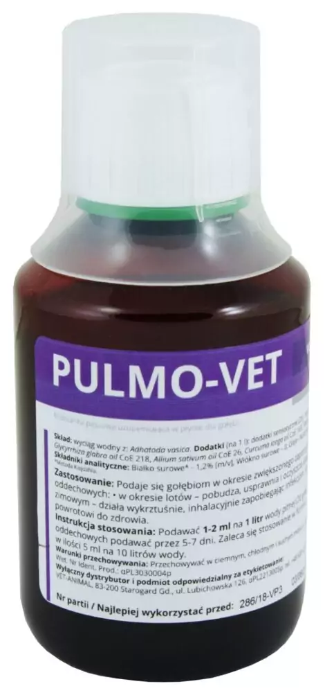 PULMO-VET 125 ml | Suplementy i artykuły dla gołębi | Sklep online dla hodowców E-hoduj.pl